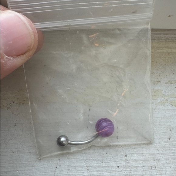 Jewelry - Purple striped belly button ring